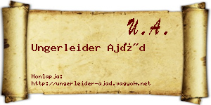Ungerleider Ajád névjegykártya